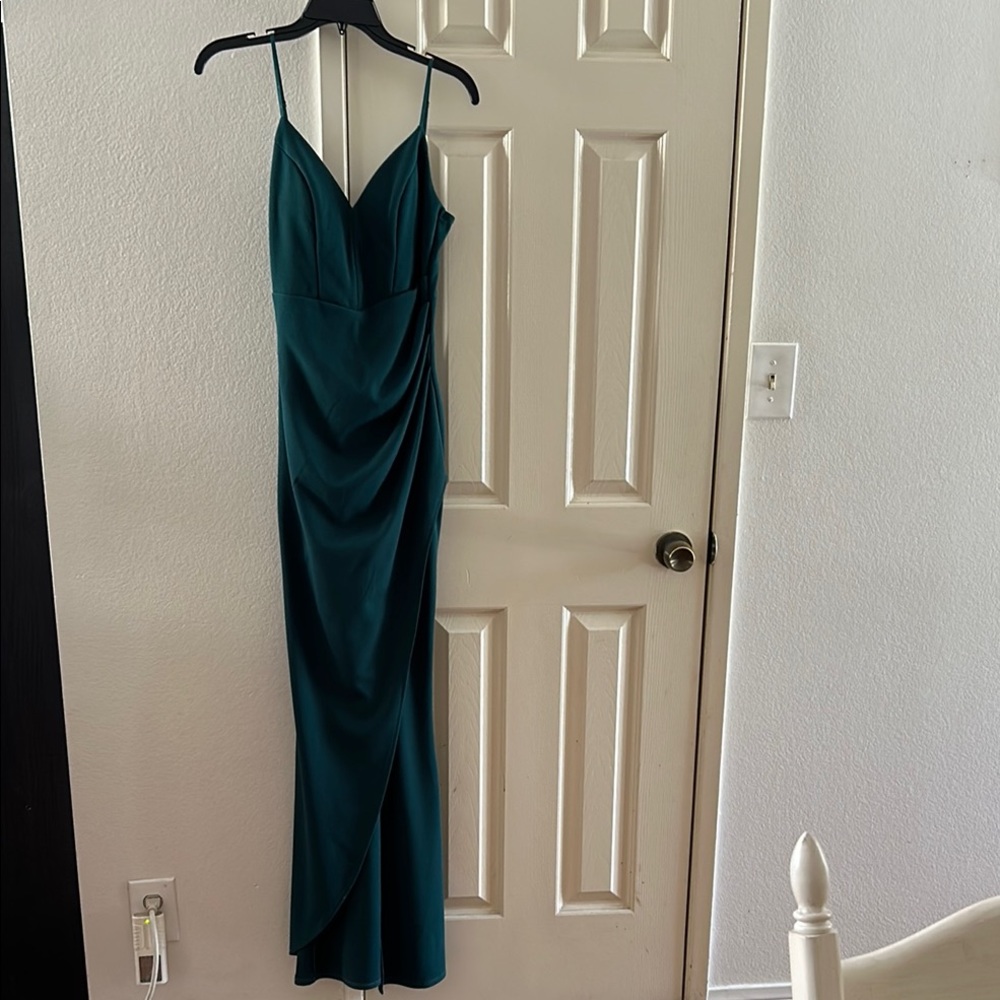 Windsor Green Ruched Maxi Dress Spaghetti Strap Sweetheart